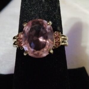 Pink  gold tone ring size 7.5 NWT (sku 618)